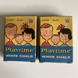 Playtime White Chalk Vintage Set of 2 With Chalk